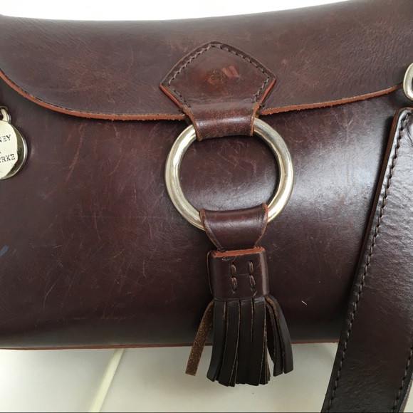 Vtg Dooney & Bourke brown purse bag Italy tassel - Picture 7 of 8